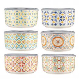 Signature Housewares Storage Container with Plastic Lids Set 6 Pieces