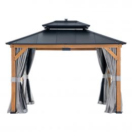 Sunjoy Gazebo with Wood and Steel Frame with Lights 3.04 m x 3.65 m / 10 ft x 12 ft