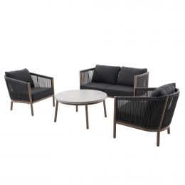 Yotrio Outdoor Steel Patio Set 4 Pieces