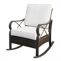 ’s Selection Wicker Rocking Chair with Back Cushion