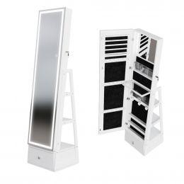 Acento Full-Length Mirror with Jewelry Cabinet and LED Light