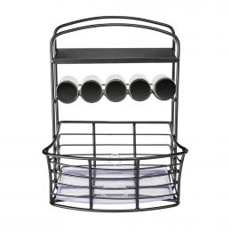 Polder Countertop Organizer with Shelf and 5 Glass Jars