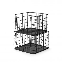 Baum Set of Multifunctional Stackable Metal Baskets 2 Units