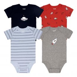 Pekkle Baby Boys’ Short Sleeve Diapershirts 4 Pieces