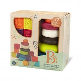 B Toys Set of Stackable Blocks and Rings