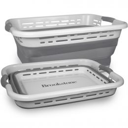 Brookstone Folding Clothing Basket 2 Units