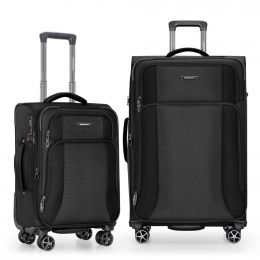 Traveler's Choice Expandable Fabric Luggage Set with Spinner Wheels 2 Pieces