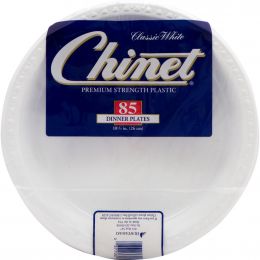 Chinet Disposable Plastic Plates 85 Units / 26 cm / 10.2”