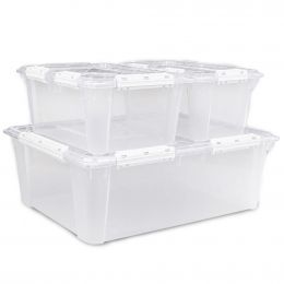 Greenmade Set of Clear Storage Containers with Lids 3 Units