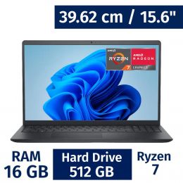 Dell 39.62 cm / 15.6" Inches Laptop AMD Ryzen 7 7730U 16 Gigabytes / 512 Gigabytes LDC15255-A117BLK-PUS