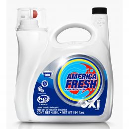 America Fresh Oxi Liquid Laundry Detergent 4.55 L / 154 oz