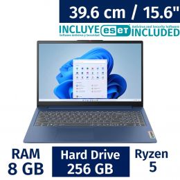 Lenovo 39.6 cm / 15.6" Slim 3 Laptop AMD Ryzen 5 8 Gigabytes / 256 Gigabytes 82XQ012GUS + ESET Antivirus