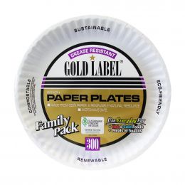 Gold Label Disposable Paper Plates 300 Units / 23 cm / 9”