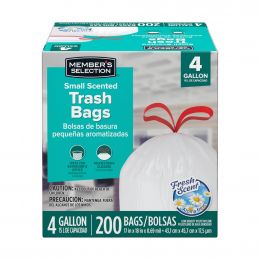 Selection Scented Drawstring Trash Bags 200 Units / 15 L / 4 gal