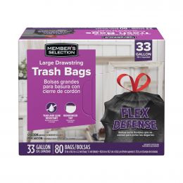 Selection Trash Bags with Drawstring 80 Units / 124.92 L / 33 gal