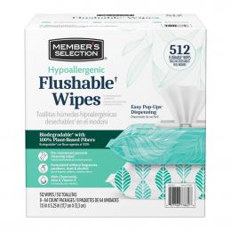 Selection Hypoallergenic Disposable Wet Wipes 8 Packs / 64 Units