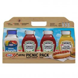 Heinz/Kraft Picnic Pack Ketchup, Yellow Mustard and Mayonnaise 4 Units