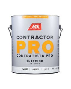 Ace Contractor Pro Semi-Gloss White Water-Based Paint Interior 1 gal