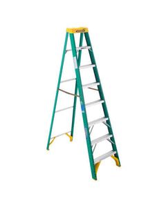 Werner 8 ft. H Fiberglass Step Ladder Type II 225 lb. capacity