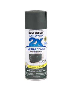 Rust-Oleum Painter&#039;s Touch 2X Ultra Cover Satin Hunt Club Green Paint+Primer Spray Paint 12 oz