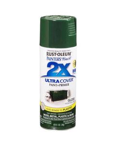 Rust-Oleum Painter&#039;s Touch 2X Ultra Cover Gloss Hunter Green Paint+Primer Spray Paint 12 oz