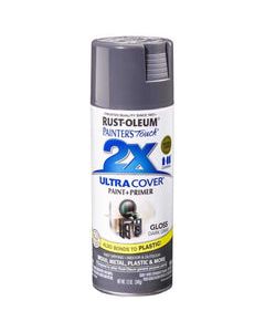 Rust-Oleum Painter&#039;s Touch 2X Ultra Cover Gloss Dark Gray Paint+Primer Spray Paint 12 oz