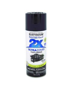 Rust-Oleum Painter&#039;s Touch 2X Ultra Cover Gloss Black Paint+Primer Spray Paint 12 oz