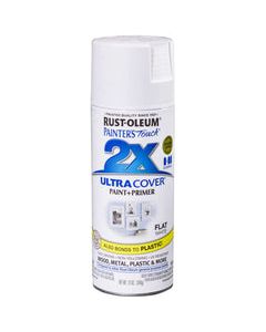 Rust-Oleum Painter&#039;s Touch 2X Ultra Cover Flat White Paint + Primer Spray Paint 12 oz