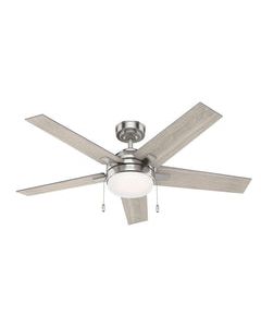 Hunter Bartlett 52 in. Brushed Nickel Silver LED Indoor Ceiling Fan