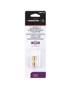 Ace Quick Disconnect Adapter F Female to Push on F Male Gold Card