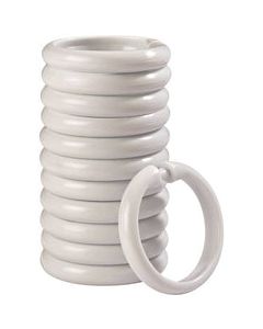 Simple Spaces Shower Curtain Rings, Plastic, White, 12Pc