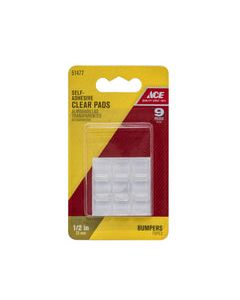Vinyl Self Adhesive Bumper Pads Clear Square 1/2 in. W X 1/2 in. L 1 pk