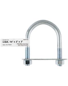 Hampton 3/8 in. X 2 in. W X 3 in. L Coarse Zinc-Plated Steel U-Bolt