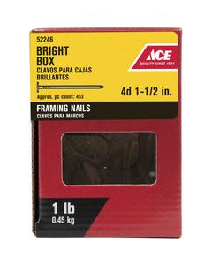 Ace 4D 1-1/2 in. L Framing Bright Nail Smooth Shank Flat 1 lb.