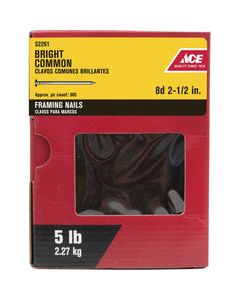 Ace 8D 2-1/2 in. L Common Bright Steel Nail Smooth Shank 5 lb.