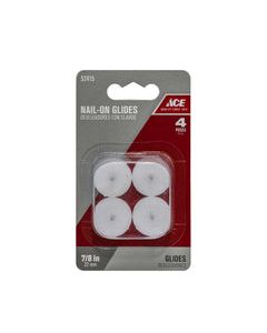 Ace White 7/8 in. Nail-On Nylon/Plastic Chair Glide 4 pk
