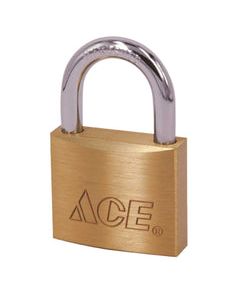 Ace 1-5/16 in. H X 1-1/2 in. W X 17/32 in. L Brass Double Locking Padlock