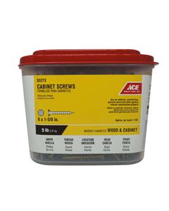 Ace No. 6 X 1-5/8 in. L Phillips Yellow Dichromate Cabinet Screws 5 lb 1100 pk