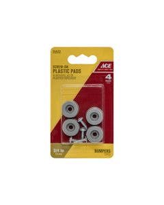 Ace Plastic Bumper Pad Gray Round 3/4 in. W 4 pk