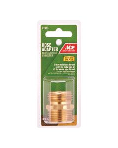 Ace 3/4 in. MHT x 3/4 in. MPT x 1/2 in. FPT Brass Threaded Hose Adapter