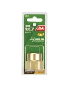 Ace 3/4 in. FHT x 1/2 in. FPT Brass Threaded Female Hose Adapter