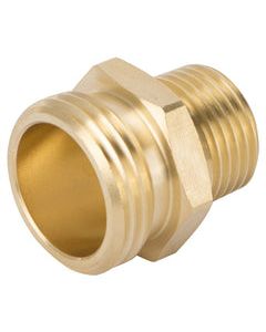Landscapers Select Double Connector, 1/2 X 3/4 In, Mnpt X Male Nh, Brass, For Use With Any Standard Lawn &amp; Garden Hose