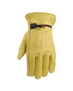Wells Lamont L Cowhide Leather Driver Saddletan Gloves