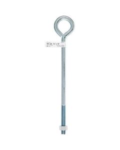 Hampton 1/2 in. X 12 in. L Zinc-Plated Steel Eyebolt Nut Included