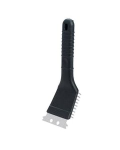 Grill Mark Stainless Steel Black/Silver Grill Brush with Scraper 1 pc