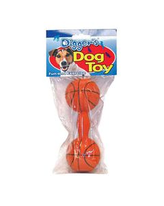 Digger&#039;s Orange Basketball Dumb Bell Latex Dumb Bell Sports Dog Toy Large
