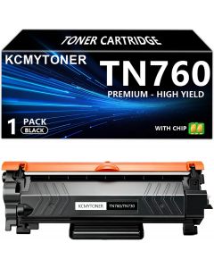 KCMYTONER TN760 Toner Cartridge Compatible for Brother TN-760 TN730-1 Pack 1 Pack, Bundle of 2