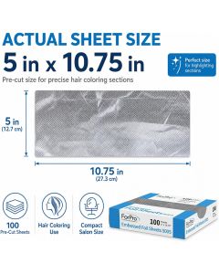 ForPro Professional Collection ForPro Professional Embossed Pop-Up Hair Foil Sheets for Aluminum 100 Count, Bundle of 4
