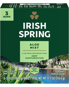 Irish Spring Irish Spring Aloe Deodorant Soap Bar 3count, Bundle of 3