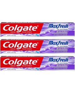 Colgate Max Fresh Knockout Gel Toothpaste Pack Of 3, 2.5 Ounce, Bundle of 3